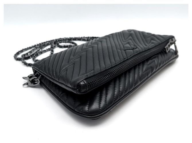 NUOVO BORSO A MANO ZADIG & VOLTAIRE CLUTCH ROCK ZIGZAG CON TRACOLLA BORSA IN PELLE - vista 3