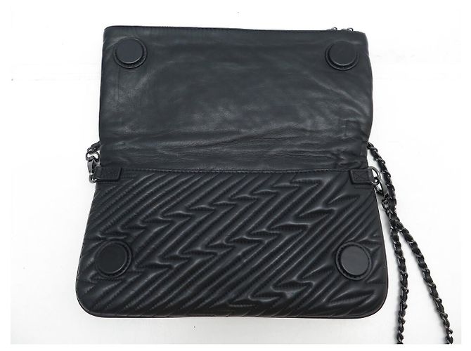 NUOVO BORSO A MANO ZADIG & VOLTAIRE CLUTCH ROCK ZIGZAG CON TRACOLLA BORSA IN PELLE - vista 8