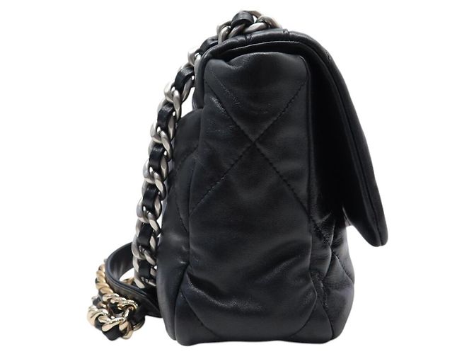 CHANEL 19 MEDIUM HANDBAG AS1160 BLACK QUILTED LEATHER WITH SHOULDER STRAP - view 3