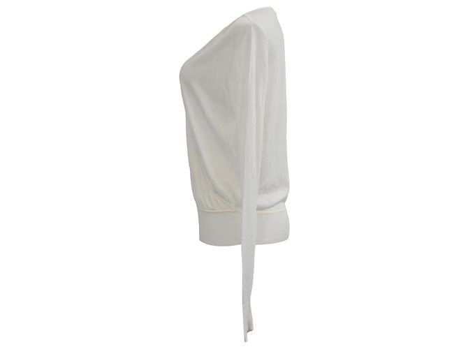 Top de punto estilo wrap de Diane Von Furstenberg en algodón blanco Crudo - vista 2