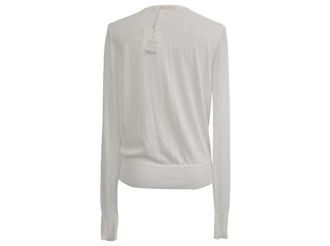 Top de punto estilo wrap de Diane Von Furstenberg en algodón blanco Crudo - vista 3