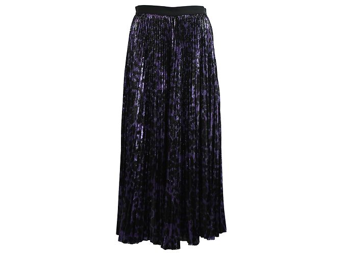 Falda midi plisada Brett en poliéster violeta de Diane Von Furstenberg Impresión de pitón - vista 2