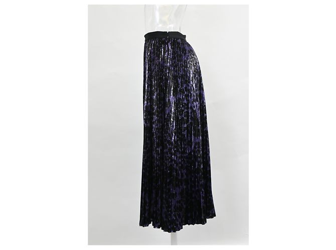 Falda midi plisada Brett en poliéster violeta de Diane Von Furstenberg Impresión de pitón - vista 3