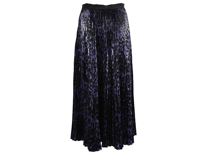 Falda midi plisada Brett en poliéster violeta de Diane Von Furstenberg Impresión de pitón - vista 6