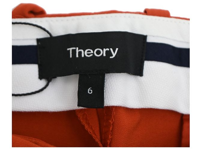 Pantalones acampanados Theory en algodón naranja - vista 4