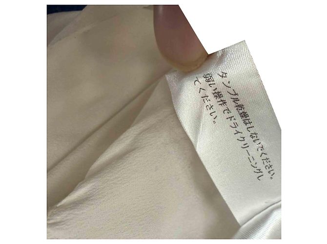 Chloé Bluse aus ivory Seide mit Knopf und Taillenknoten Weiß Roh - Ansicht 7
