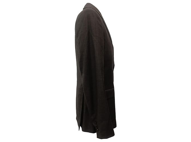 Prada Single-Breasted Blazer in Brown Wool Red - view 2