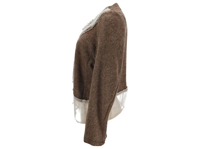 Comme Des Garcons Verzierte braune Wollpullover von Tricot Comme des Garçons Rot - vista 2