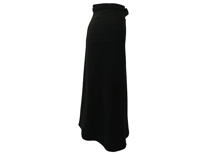 Jupe midi ceinturée Gucci en polyester noir - vue 2