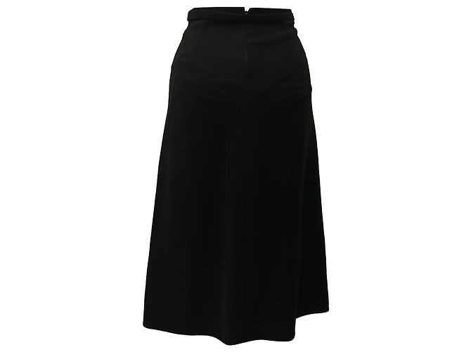 Jupe midi ceinturée Gucci en polyester noir - vue 3