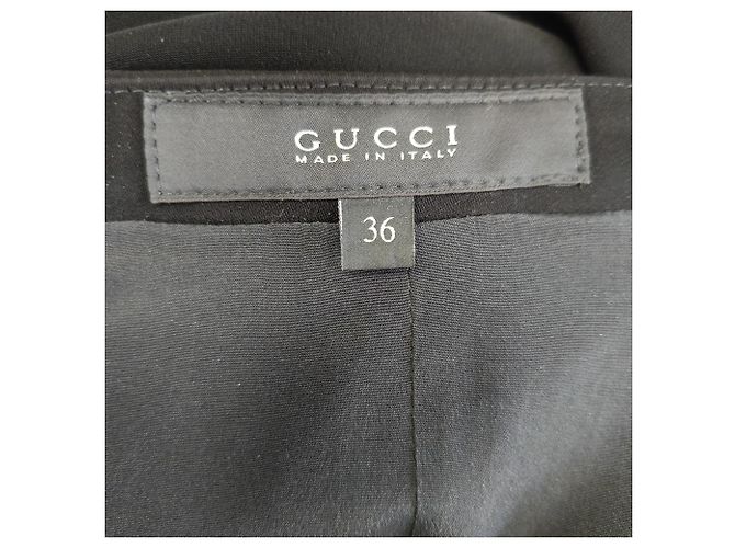 Jupe midi ceinturée Gucci en polyester noir - vue 4
