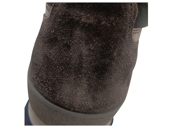 Stivali da trekking con lacci Moncler in pelle e camoscio marrone Rosso - vista 10