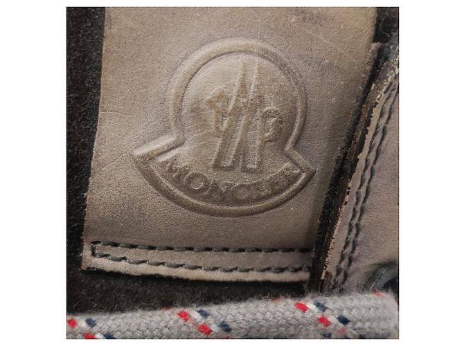 Stivali da trekking con lacci Moncler in pelle e camoscio marrone Rosso - vista 12