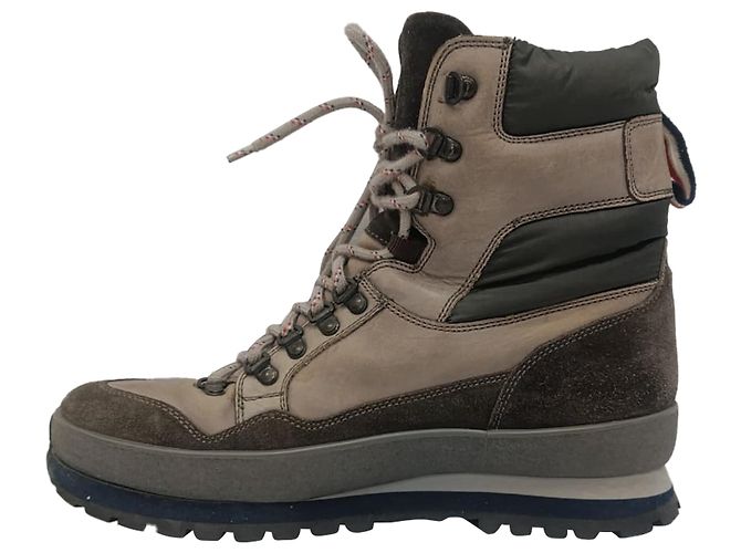 Stivali da trekking con lacci Moncler in pelle e camoscio marrone Rosso - vista 4