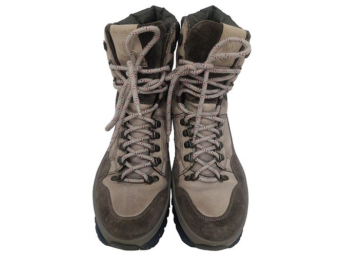 Stivali da trekking con lacci Moncler in pelle e camoscio marrone Rosso - vista 6