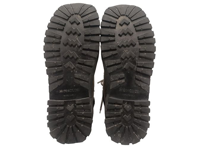 Stivali da trekking con lacci Moncler in pelle e camoscio marrone Rosso - vista 8