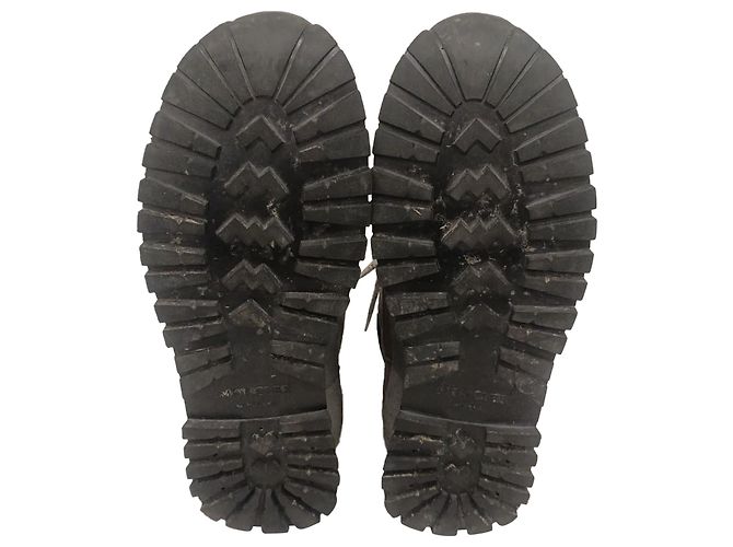 Stivali da trekking con lacci Moncler in pelle e camoscio marrone Rosso - vista 9