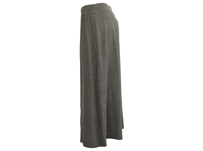 Falda midi recta Max Mara en lana gris - vista 2