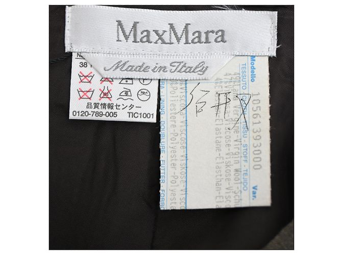 Falda midi recta Max Mara en lana gris - vista 4