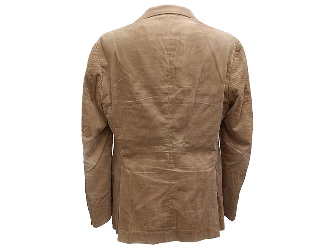 Blazer monopetto in velluto a coste marrone di Brunello Cucinelli Rosso - vista 3