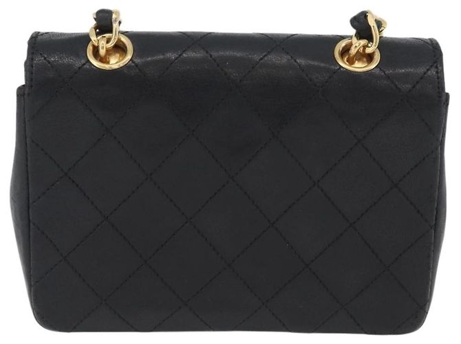 Chanel Vintage Square CC Flap Quilted Lambskin Medium Nero - vista 2