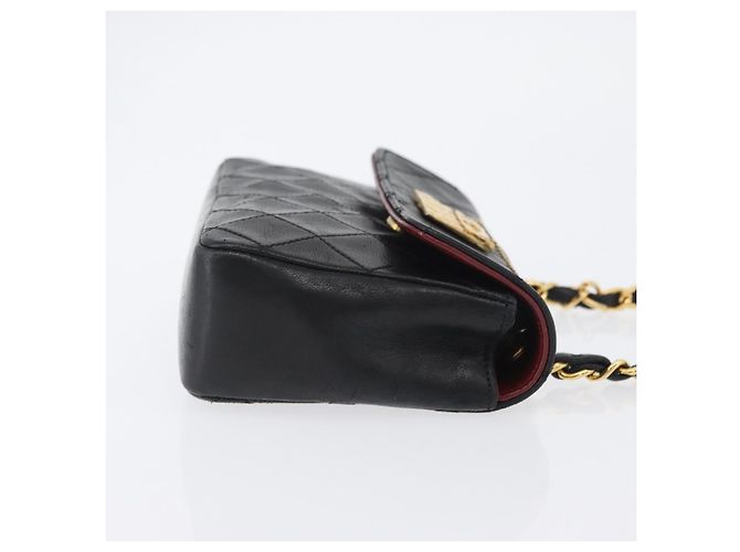 Chanel Vintage Square CC Flap Quilted Lambskin Medium Nero - vista 3