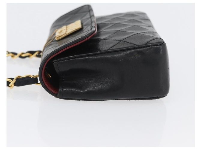 Chanel Vintage Square CC Flap Quilted Lambskin Medium Nero - vista 4