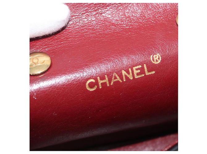 Chanel Vintage Square CC Flap Quilted Lambskin Medium Nero - vista 7