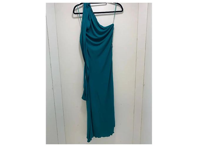 Gucci Ein-Schulter Maxi-Kleid Grün Viskose - Ansicht 5