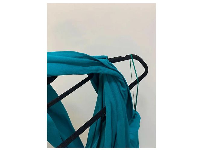 Gucci Ein-Schulter Maxi-Kleid Grün Viskose - Ansicht 7