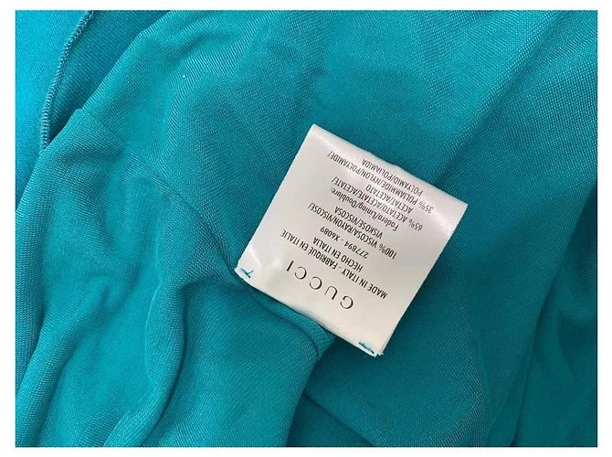 Gucci Ein-Schulter Maxi-Kleid Grün Viskose - Ansicht 9