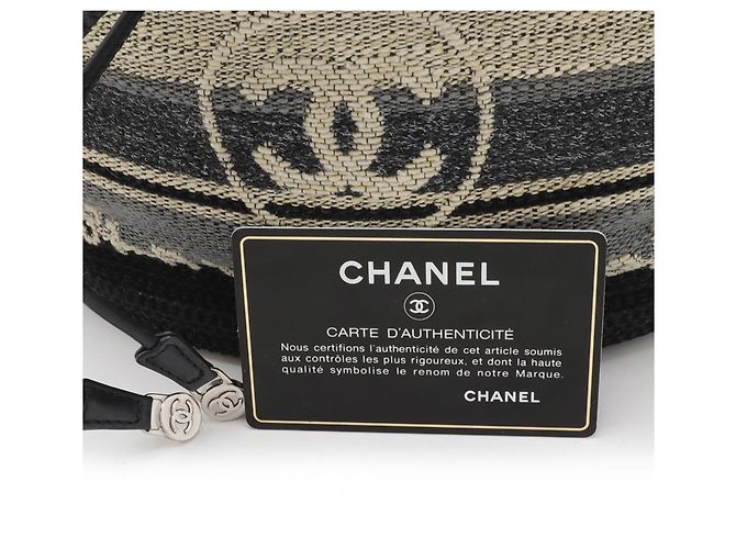 Borsa a Spalla Deauville Border di CHANEL Nero Multicolore - vista 10