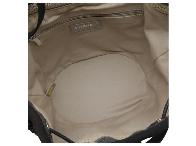 Borsa a Spalla Deauville Border di CHANEL Nero Multicolore - vista 6