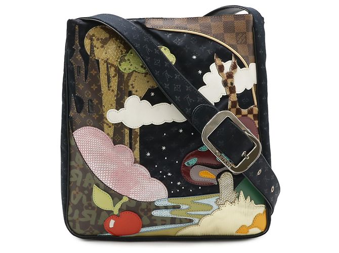 Borsa a Spalla Bezas Conte de Fée in Satin Monogramma Louis Vuitton Nero - vista 2