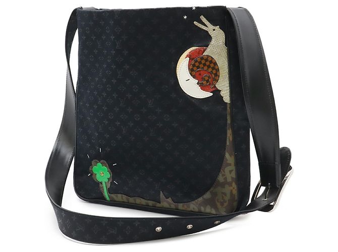 Borsa a Spalla Bezas Conte de Fée in Satin Monogramma Louis Vuitton Nero - vista 3