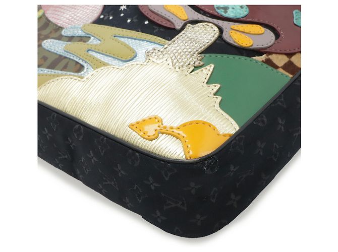Borsa a Spalla Bezas Conte de Fée in Satin Monogramma Louis Vuitton Nero - vista 4