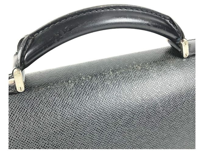 Sac à main Serviette Moscova en Taiga de Louis Vuitton Noir Gris - vue 10