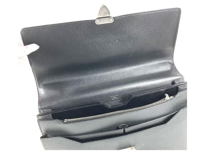 Sac à main Serviette Moscova en Taiga de Louis Vuitton Noir Gris - vue 15