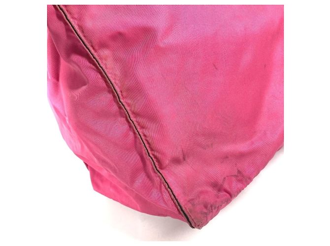 Tote Borsa 2 in 1 con placca logo triangolare PRADA Nero Rosa - vista 8