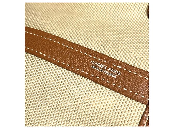 Hermès Garden Party MM Toile Sole H Beige - vista 16