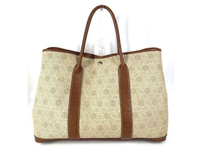 Hermès Garden Party MM Toile Sole H Beige - vista 2