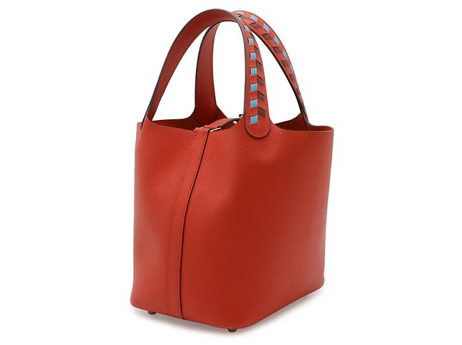 Borsa Tote Picotin Lock PM di Hermès Rosso - vista 3