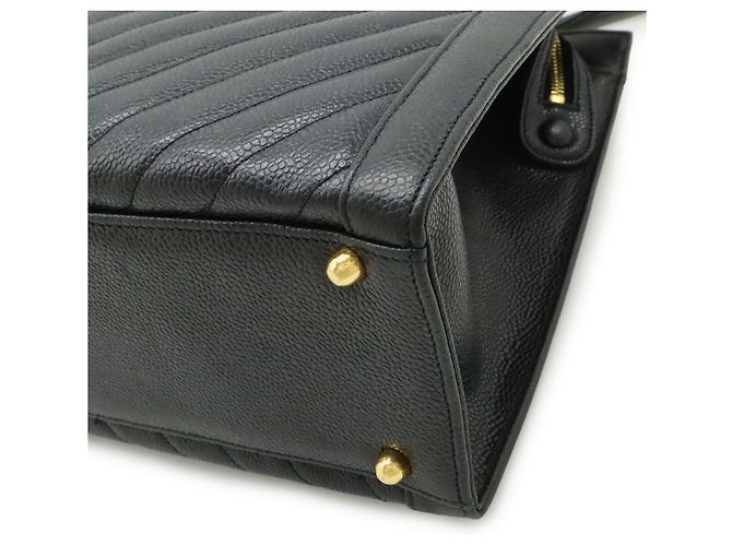 Sac à main Chanel Chevron V-Stitch Noir - vue 4