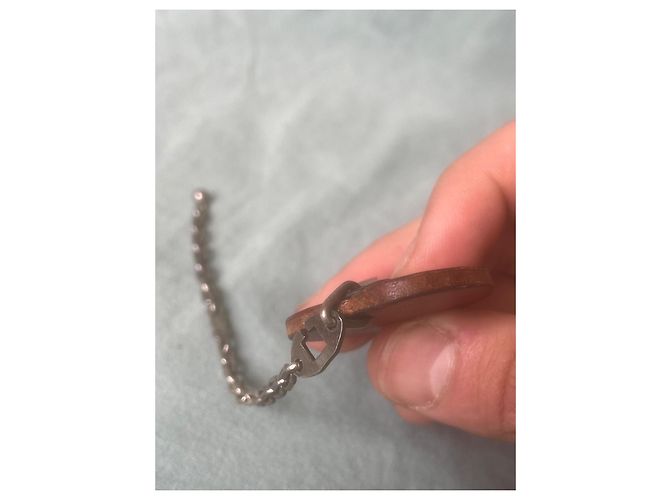 Charm per borsa Hermès L'Arancia in pelle catena argento Arancione - vista 6
