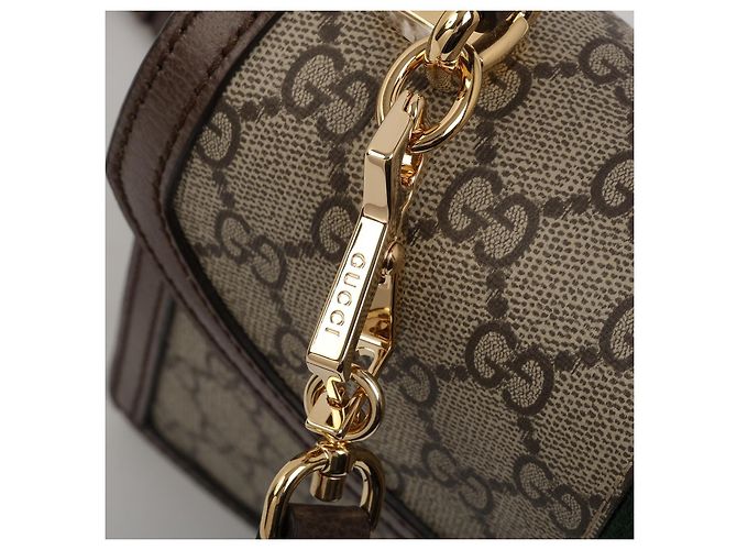 Borsa Gucci Ophidia Top Handle Flap in tela GG Supreme Marrone - vista 5