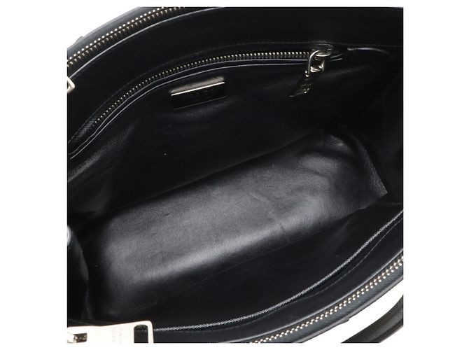 Bolso de mano triangular a rayas Galleria de Prada Negro Blanco - vista 7