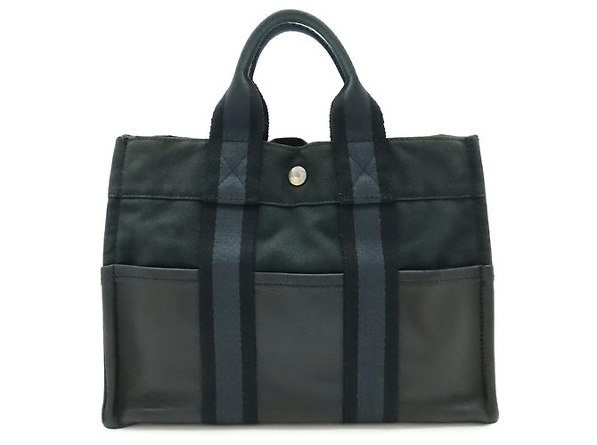 Hermès Fourre-Tout PM Tragetasche Schwarz Marineblau - Ansicht 2