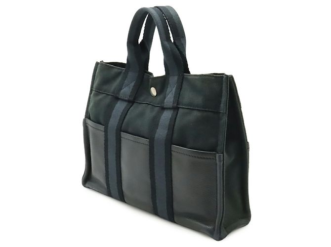 Hermès Fourre-Tout PM Tragetasche Schwarz Marineblau - Ansicht 3
