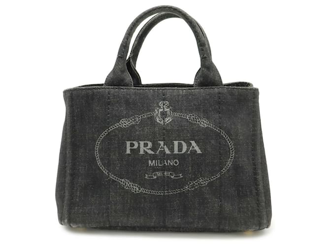 Prada Canapa Tote Tasche Schwarz - Ansicht 2