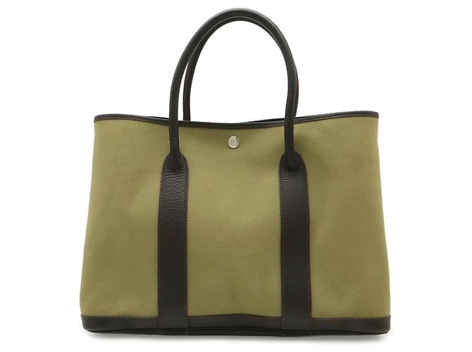 Garden Hermès Garten PM Tote Tasche Khaki Dunkelbraun - Ansicht 2
